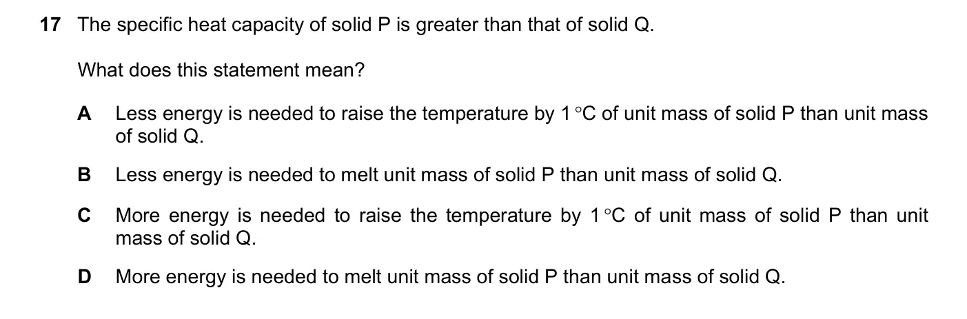 Question 17, November 2020, 0625 Paper 21