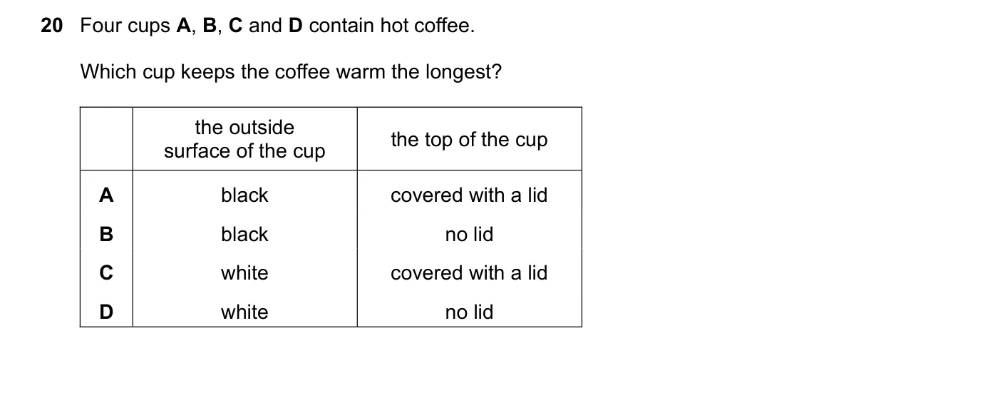 Question 20, November 2020, 0625 Paper 21