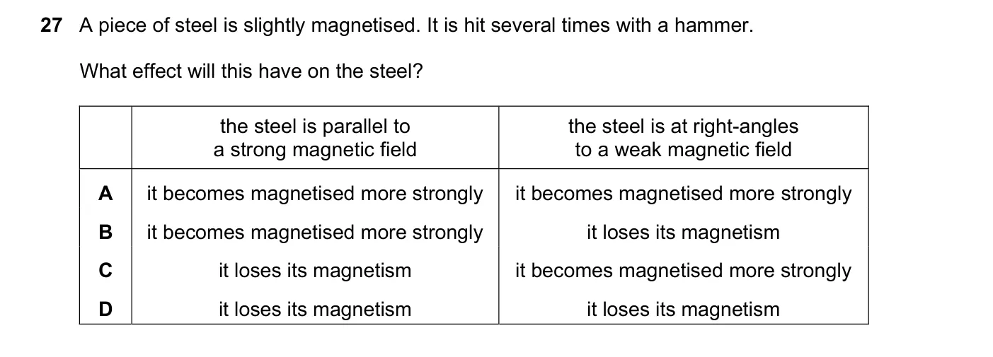 Question 27, November 2020, 0625 Paper 21