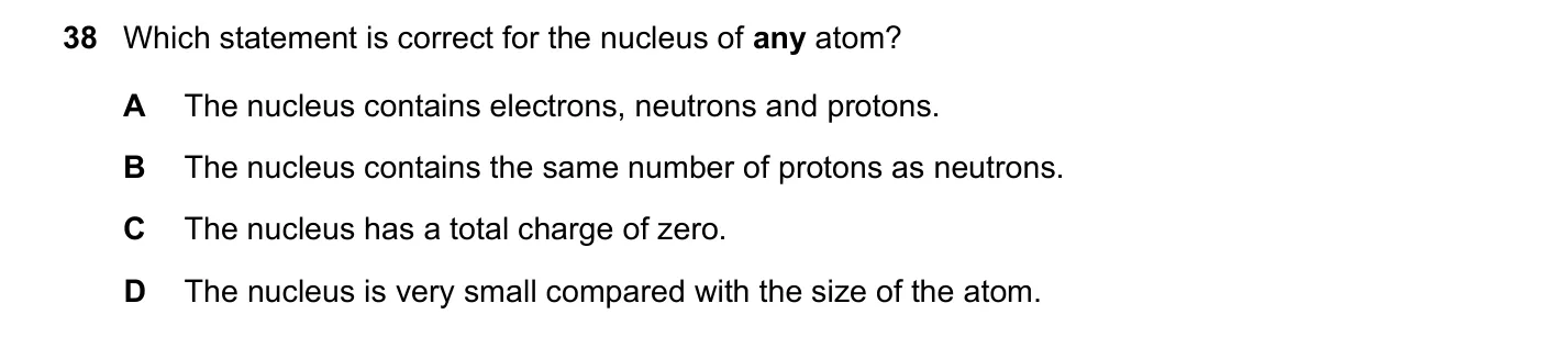 Question 38, November 2020, 0625 Paper 21