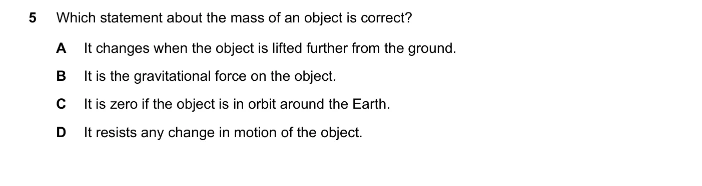 Question 5, November 2020, 0625 Paper 22