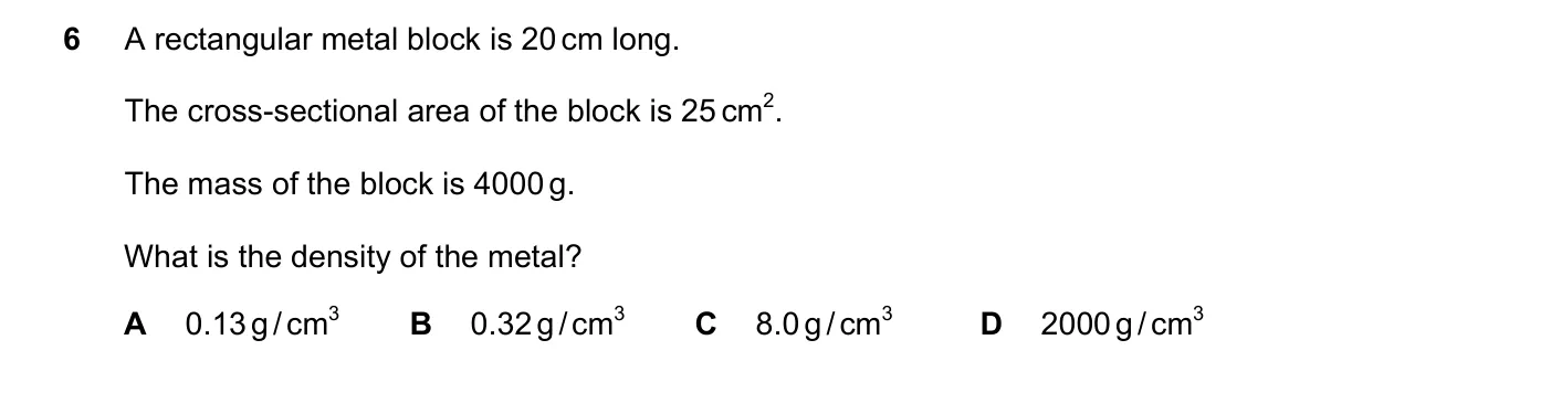 Question 6, November 2020, 0625 Paper 22