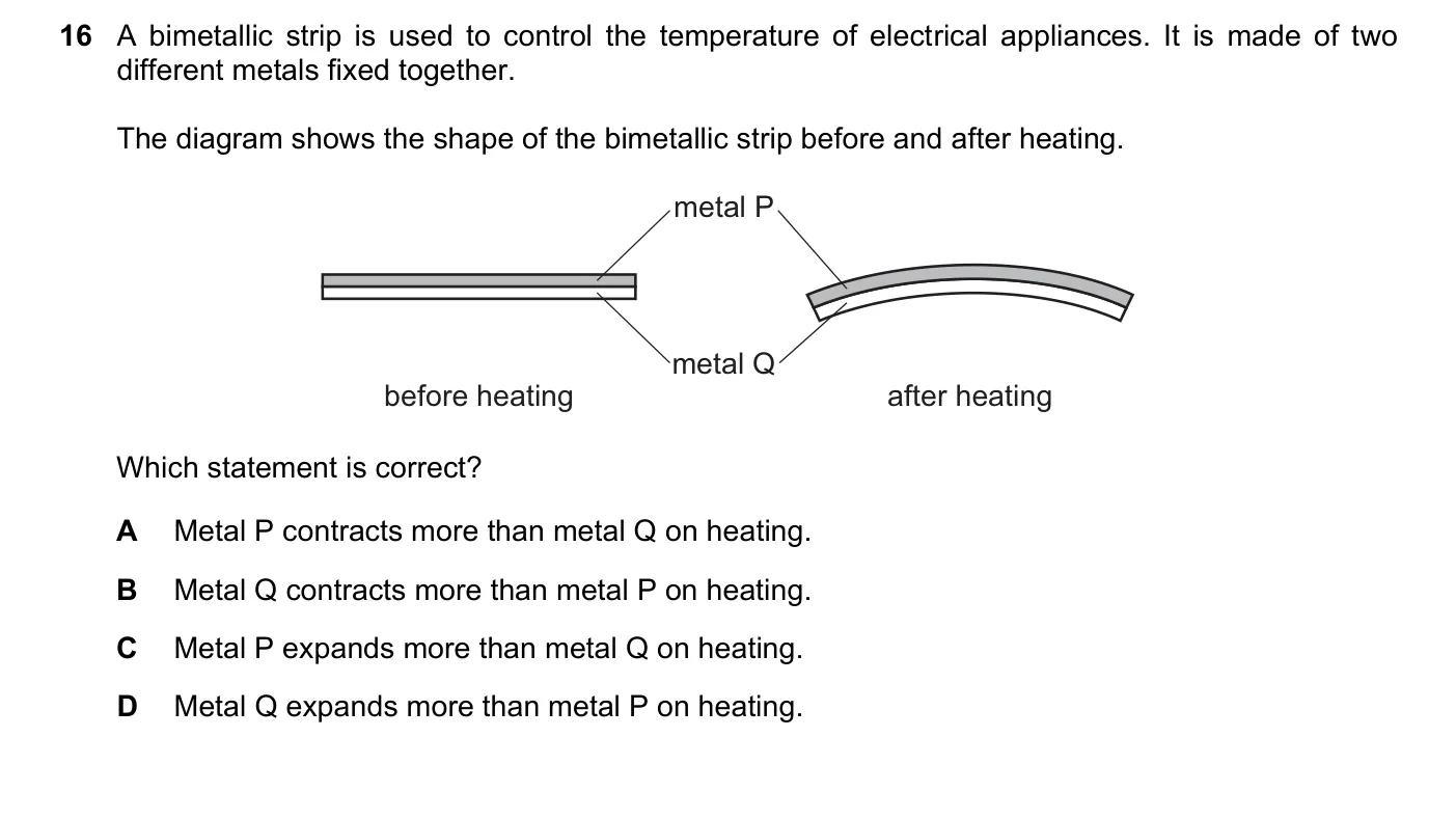 Question 16, November 2020, 0625 Paper 22