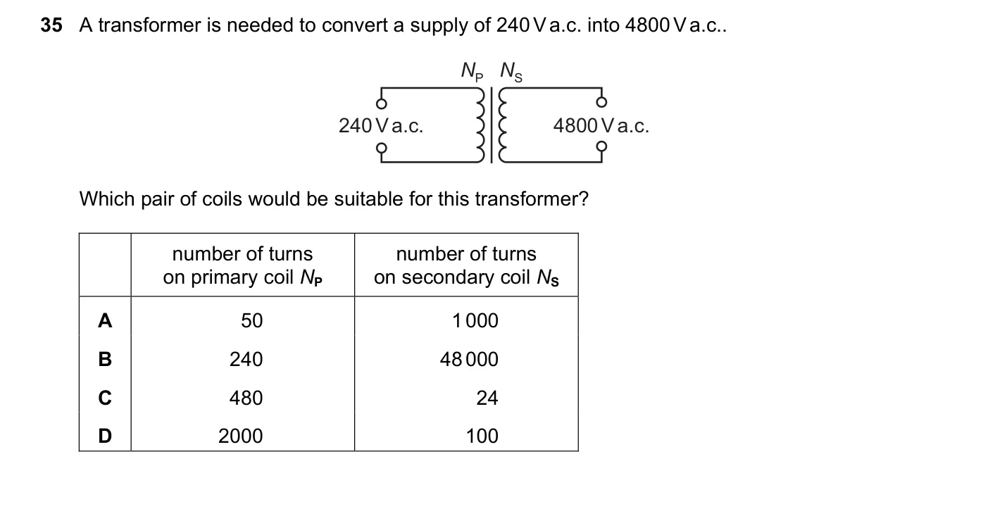 Question 35, November 2020, 0625 Paper 22