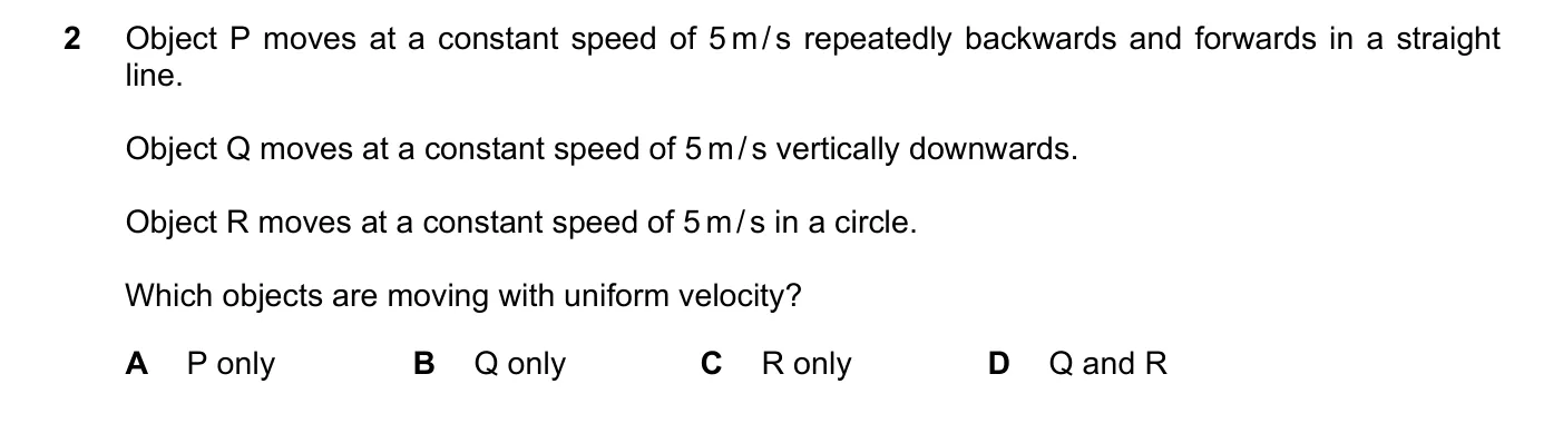 Question 2, November 2020, 0625 Paper 23