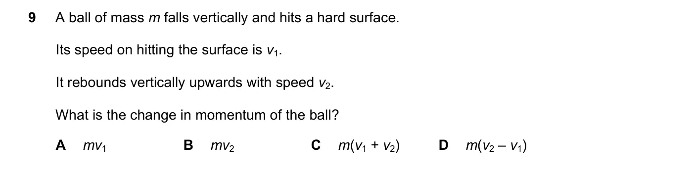 Question 9, November 2020, 0625 Paper 23