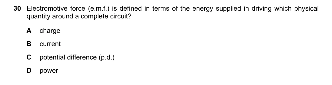 Question 30, November 2020, 0625 Paper 23