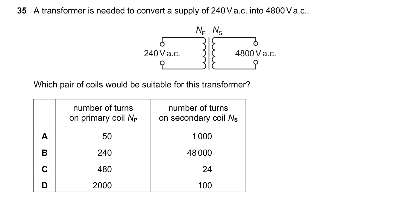 Question 35, November 2020, 0625 Paper 23