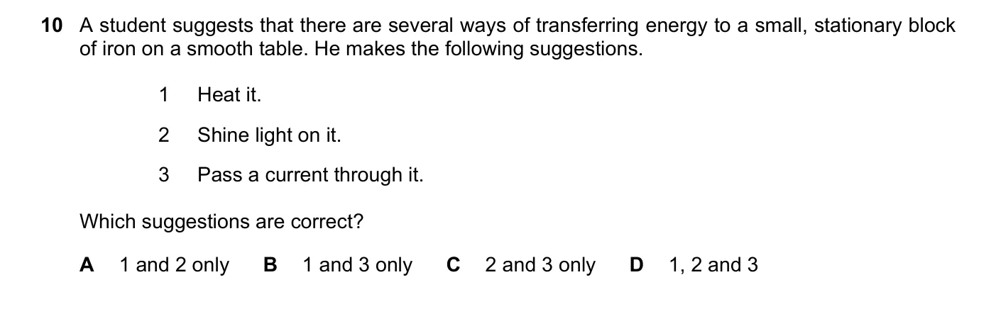 Question 10, June 2021, 0625 Paper 21