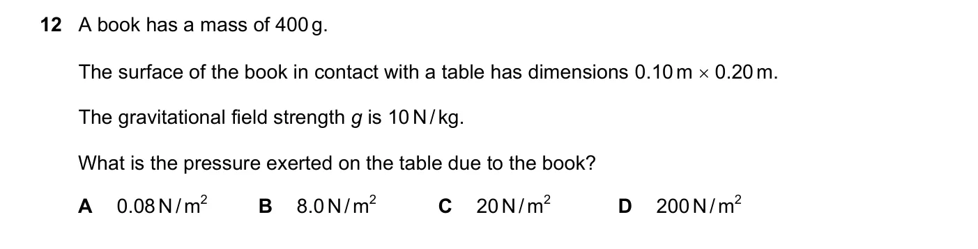 Question 12, June 2021, 0625 Paper 21