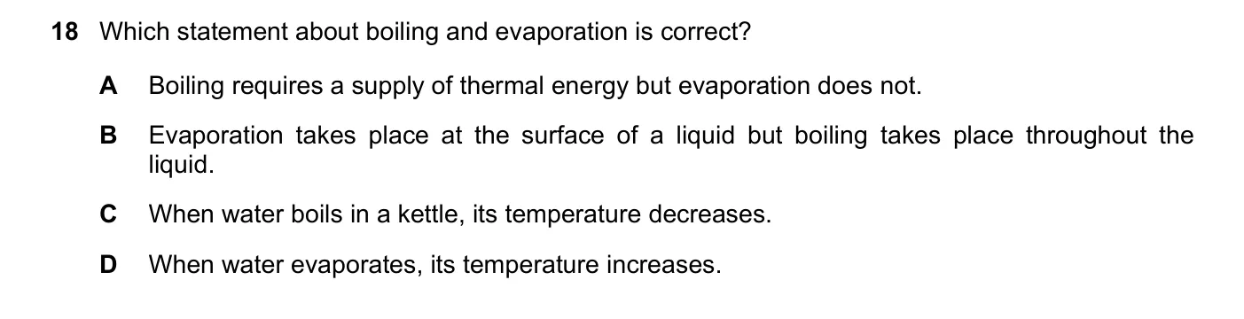 Question 18, June 2021, 0625 Paper 21