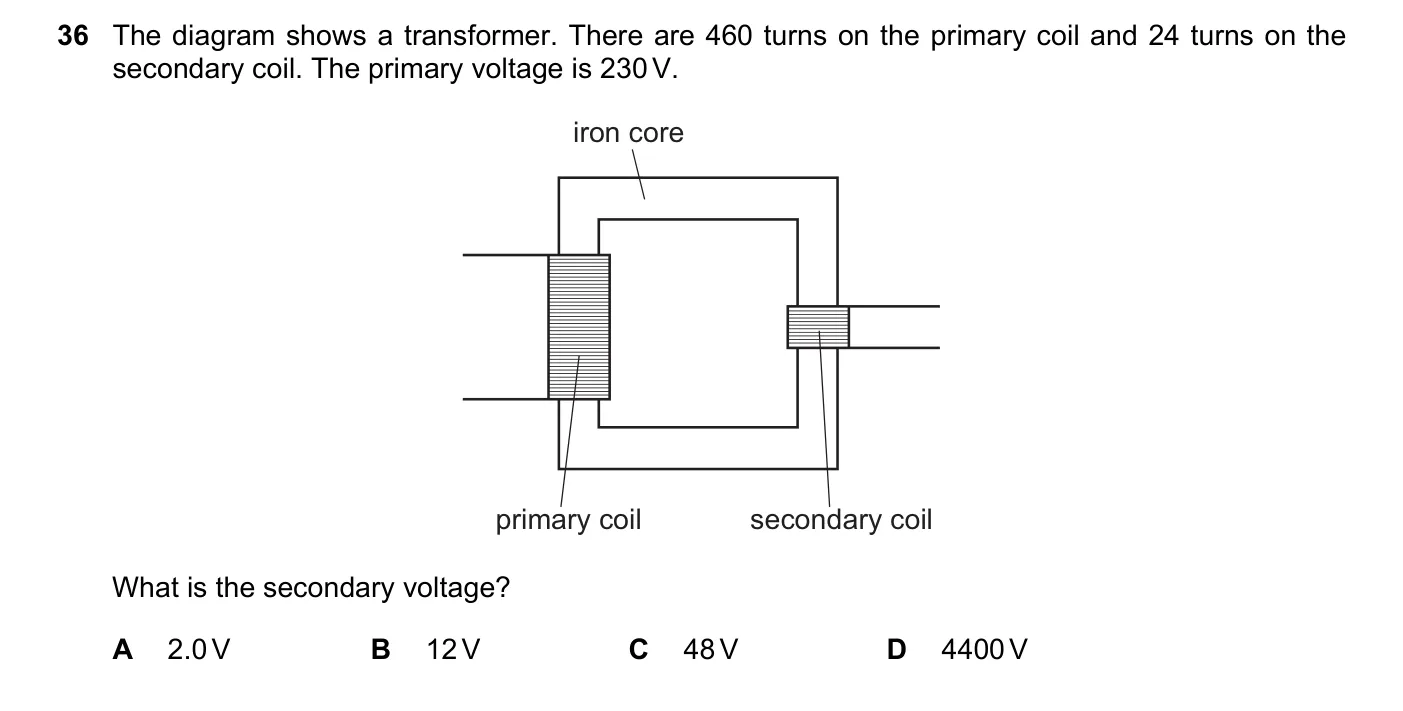 Question 36, June 2021, 0625 Paper 21