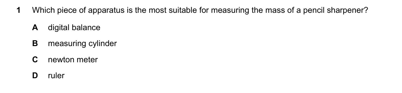 Question 1, June 2021, 0625 Paper 22