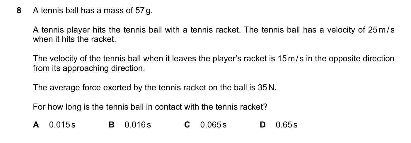 Question 8, June 2021, 0625 Paper 22