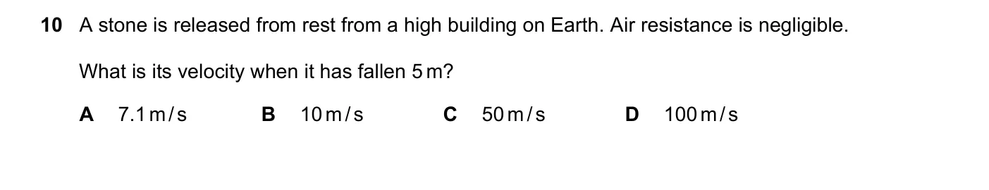 Question 10, June 2021, 0625 Paper 22