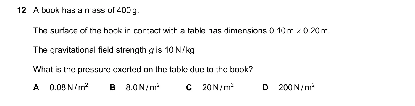 Question 12, June 2021, 0625 Paper 22