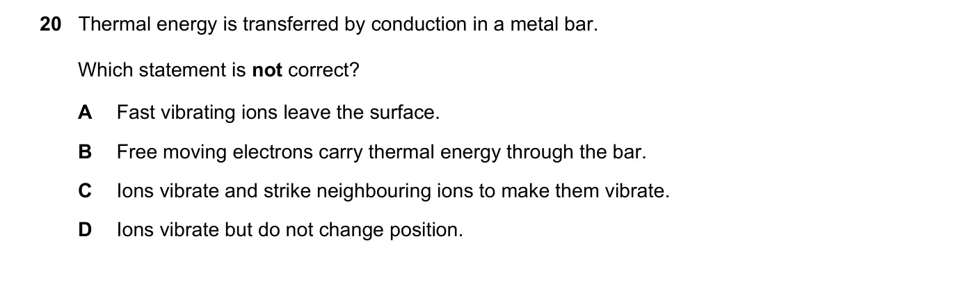 Question 20, June 2021, 0625 Paper 22