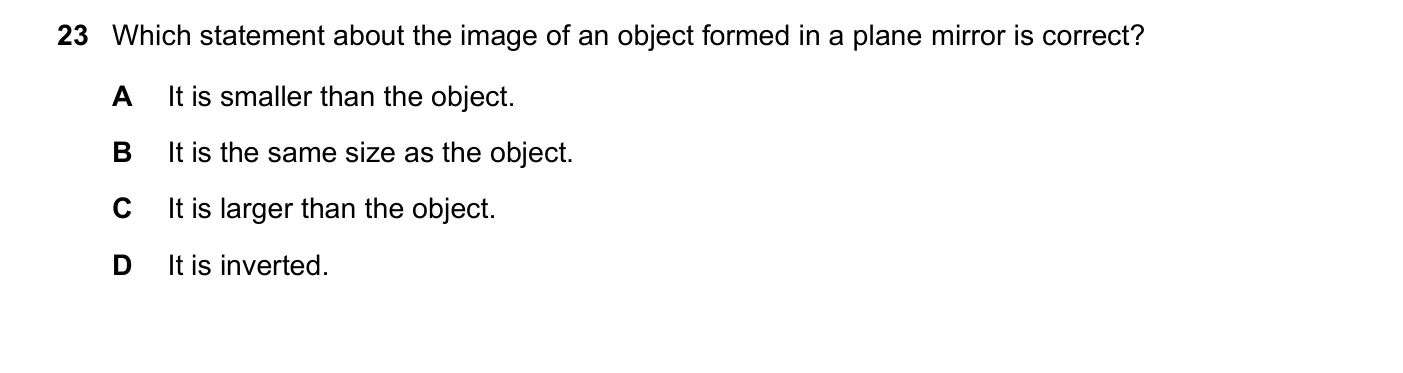 Question 23, June 2021, 0625 Paper 22
