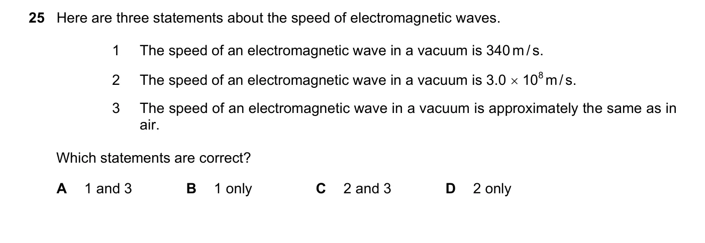 Question 25, June 2021, 0625 Paper 22