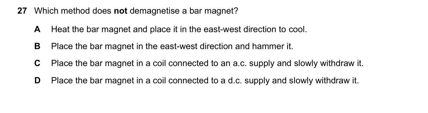 Question 27, June 2021, 0625 Paper 22