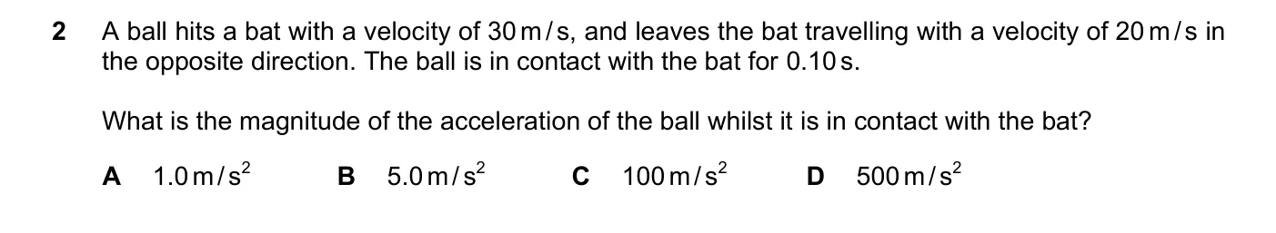 Question 2, March 2021, 0625 Paper 22