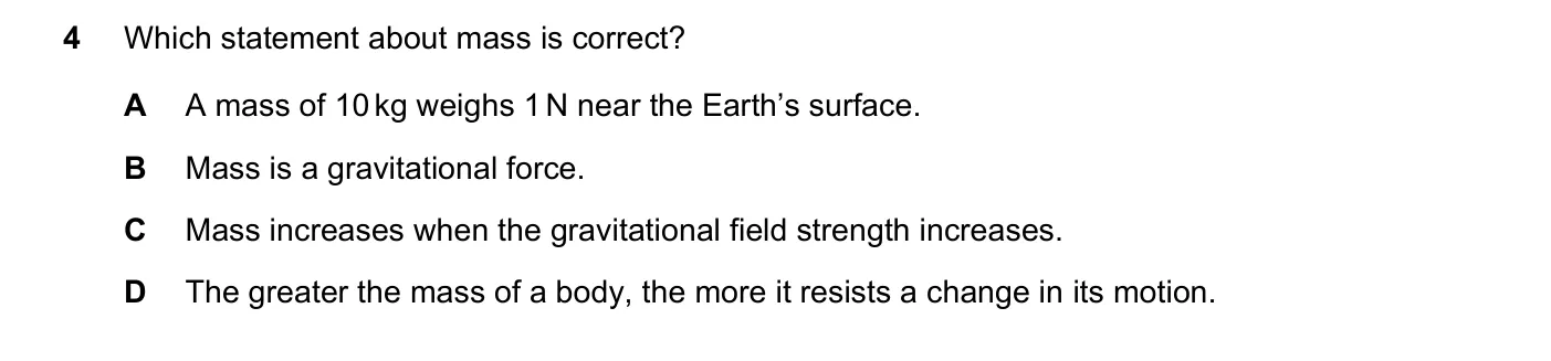 Question 4, March 2021, 0625 Paper 22