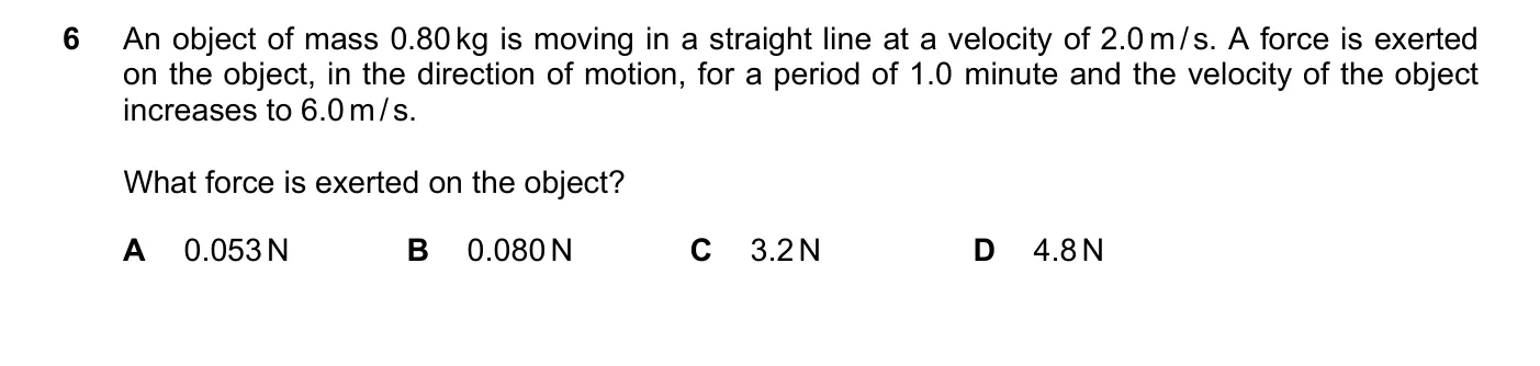 Question 6, March 2021, 0625 Paper 22