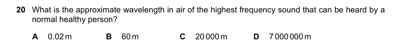 Question 20, March 2021, 0625 Paper 22
