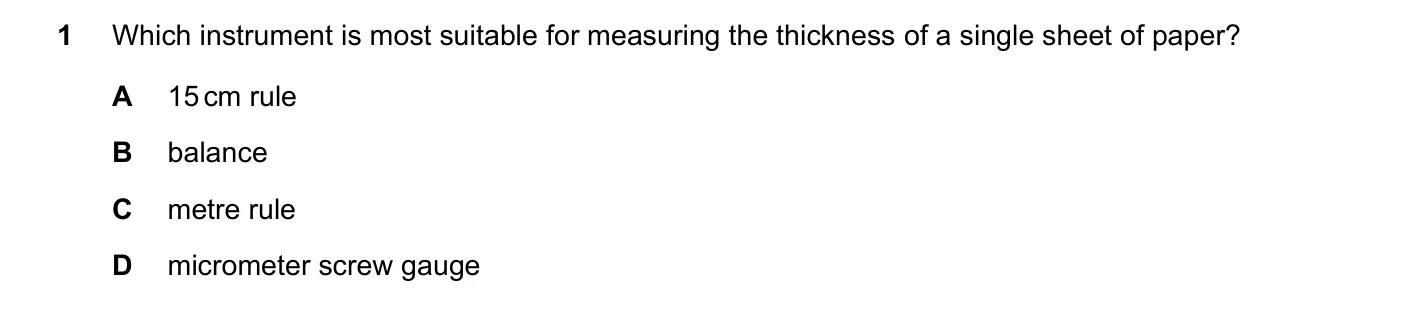 Question 1, November 2021, 0625 Paper 21