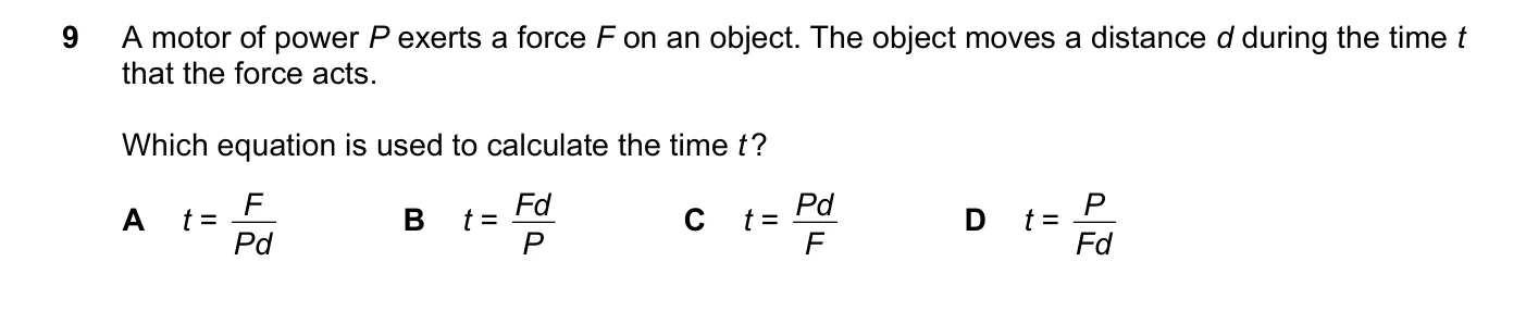 Question 9, November 2021, 0625 Paper 21