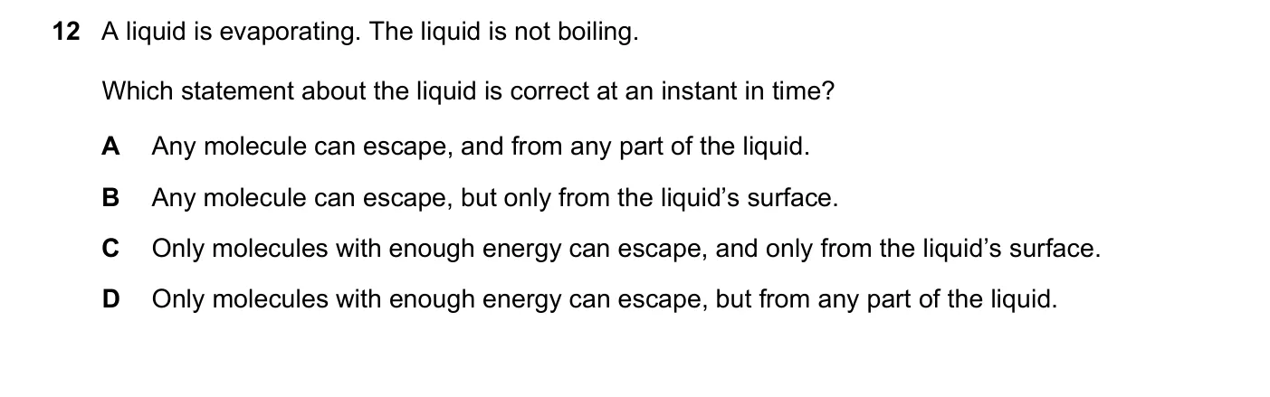 Question 12, November 2021, 0625 Paper 22