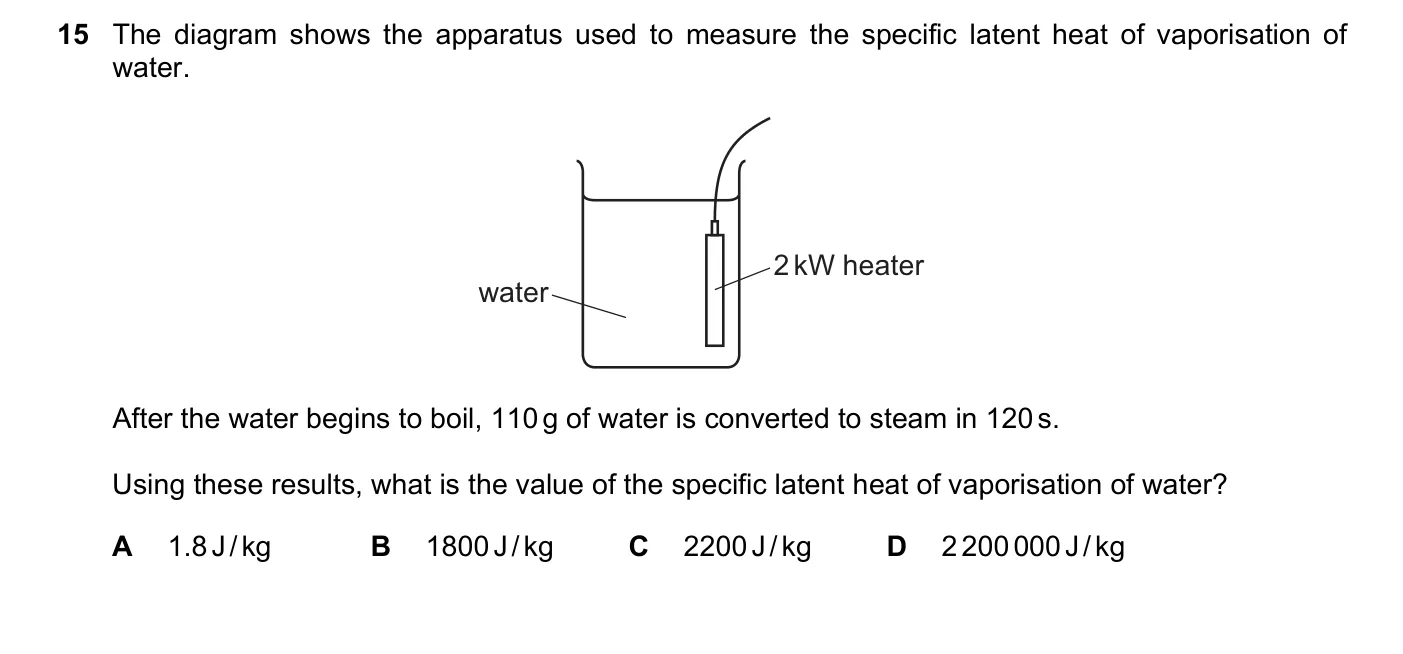 Question 15, November 2021, 0625 Paper 22