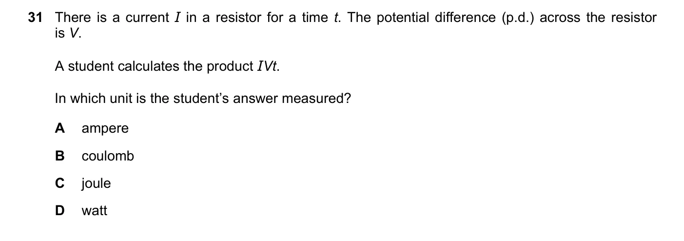 Question 31, June 2022, 0625 Paper 23