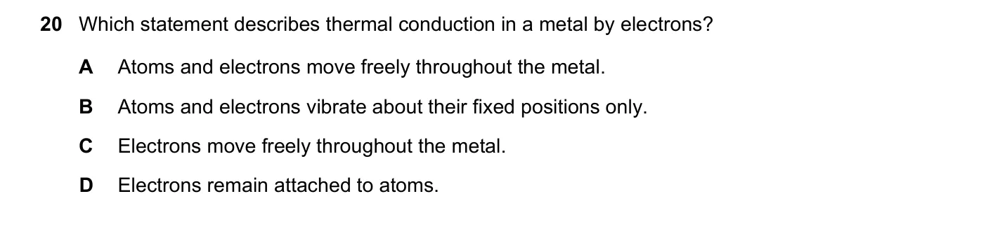 Question 20, March 2022, 0625 Paper 22