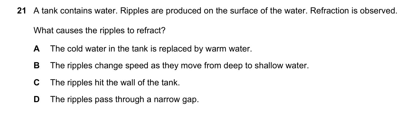 Question 21, March 2022, 0625 Paper 22