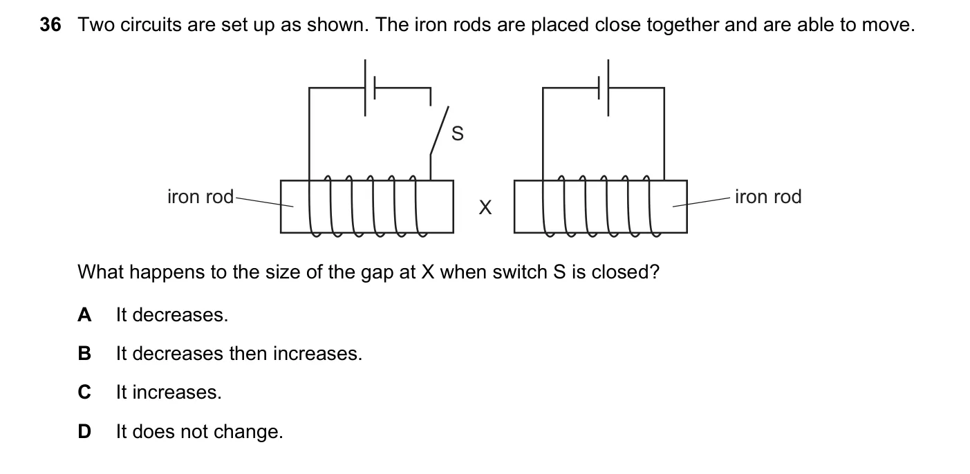 Question 36, March 2022, 0625 Paper 22