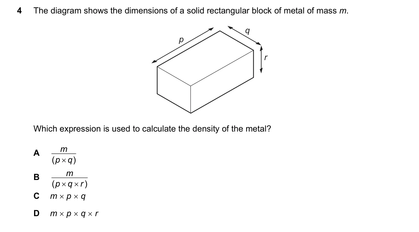 Question 4, November 2022, 0625 Paper 21