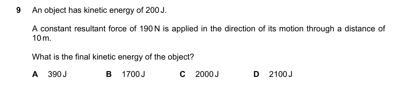 Question 9, November 2022, 0625 Paper 21