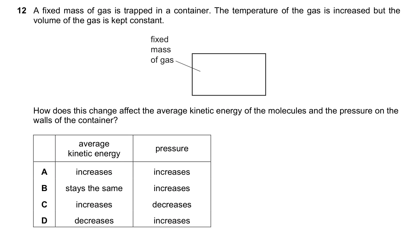 Question 12, November 2022, 0625 Paper 21