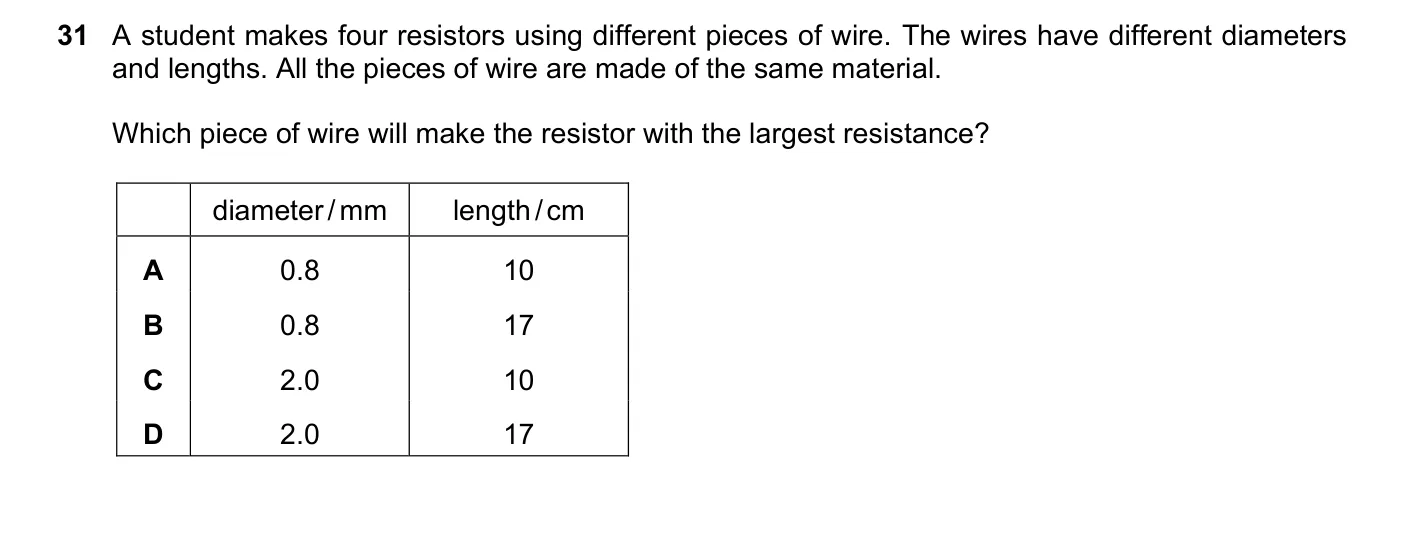 Question 31, November 2022, 0625 Paper 21
