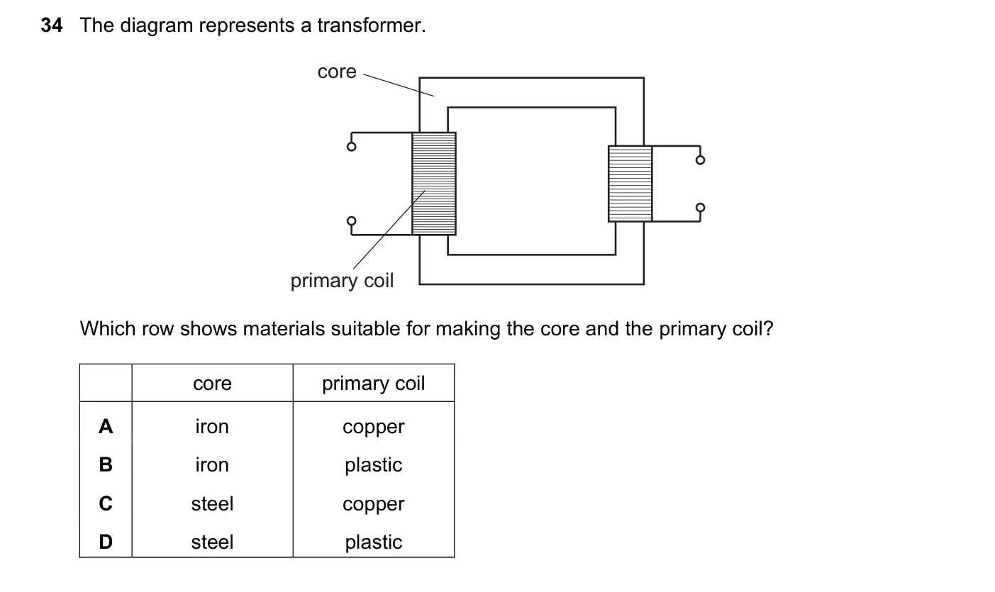 Question 34, November 2022, 0625 Paper 21