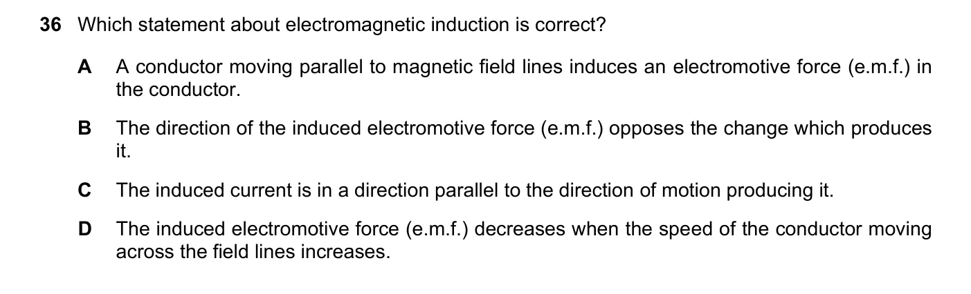 Question 36, November 2022, 0625 Paper 21