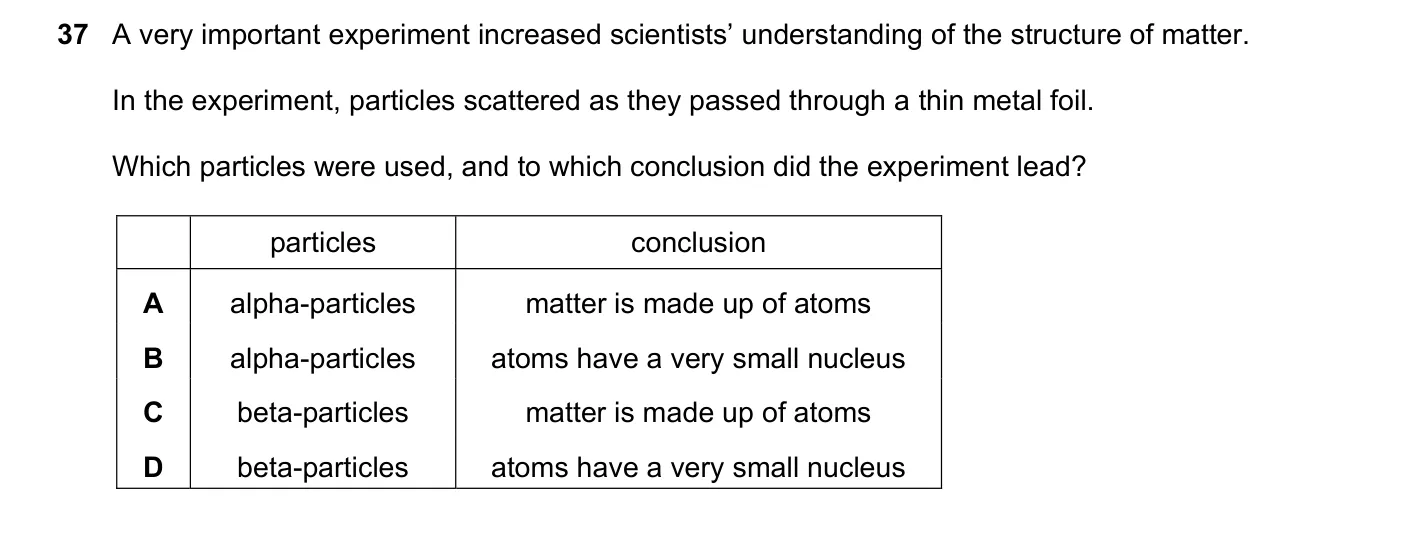 Question 37, November 2022, 0625 Paper 21