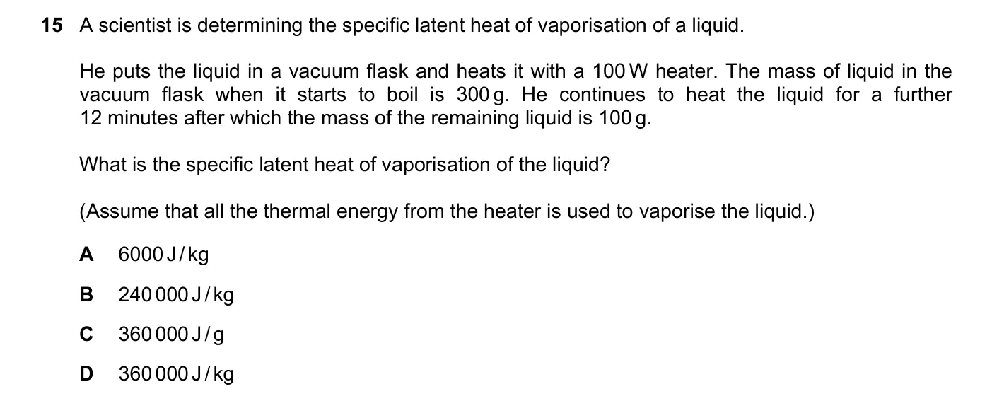 Question 15, November 2022, 0625 Paper 22