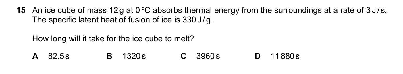 Question 15, November 2022, 0625 Paper 23