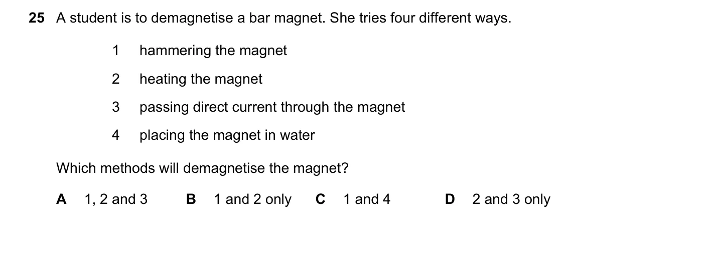 Question 25, November 2022, 0625 Paper 23