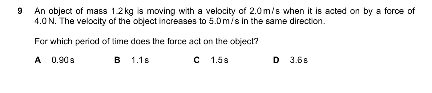 Question 9, June 2023, 0625 Paper 21