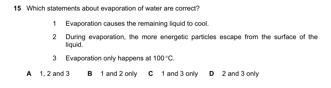 Question 15, June 2023, 0625 Paper 21
