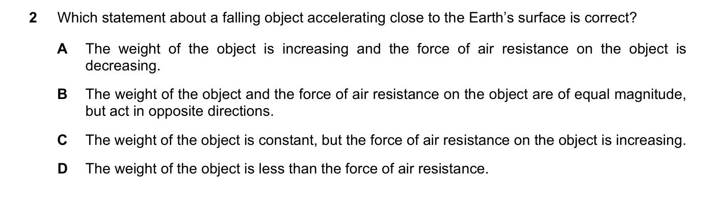 Question 2, June 2023, 0625 Paper 23