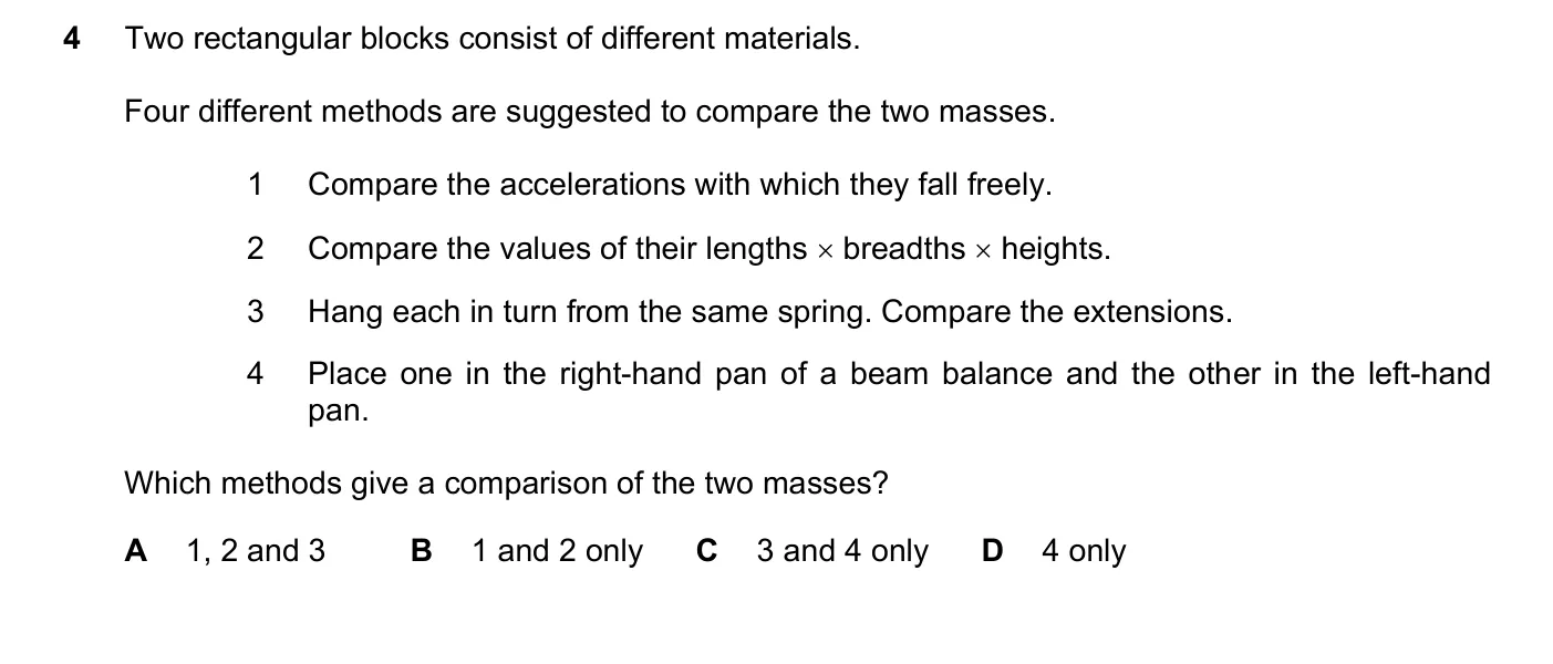 Question 4, June 2023, 0625 Paper 23